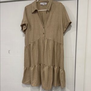 a new day Light Brown Tiered Mini Dress